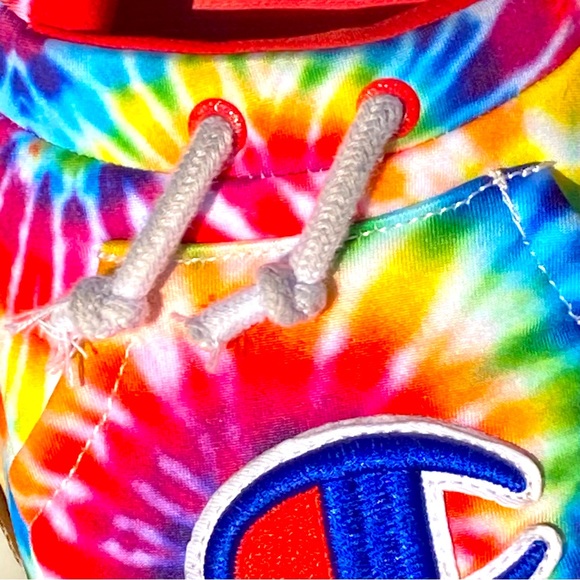 Champion Tie Dye Rainbow Hoodie Slippers Size 7Y - Picture 12 of 17